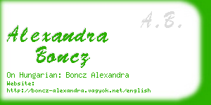 alexandra boncz business card